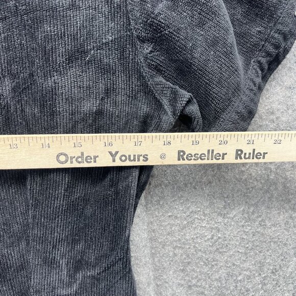 Vintage Guess Jeans Dress Womens 7 Black Corduroy Zip Front Mini Shirt 90s Y2k - Picture 4 of 12